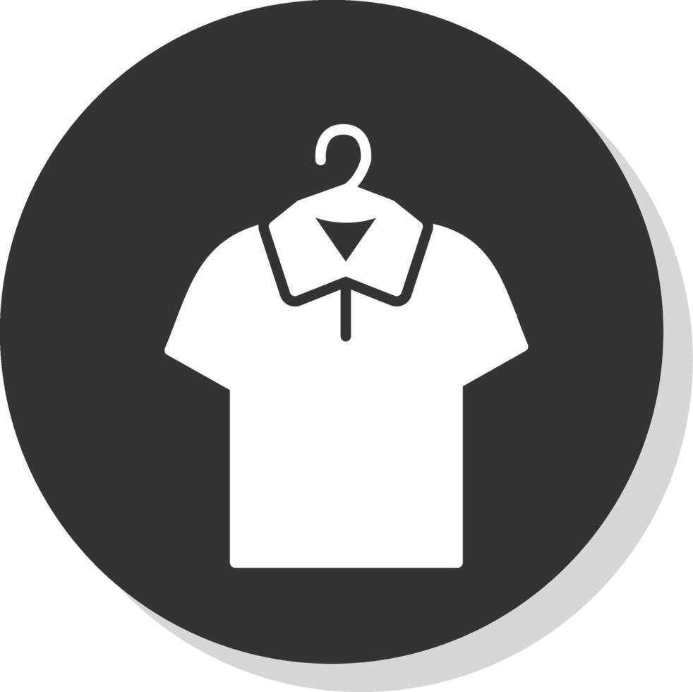 Shirt Glyph Shadow Circle Icon Design vector