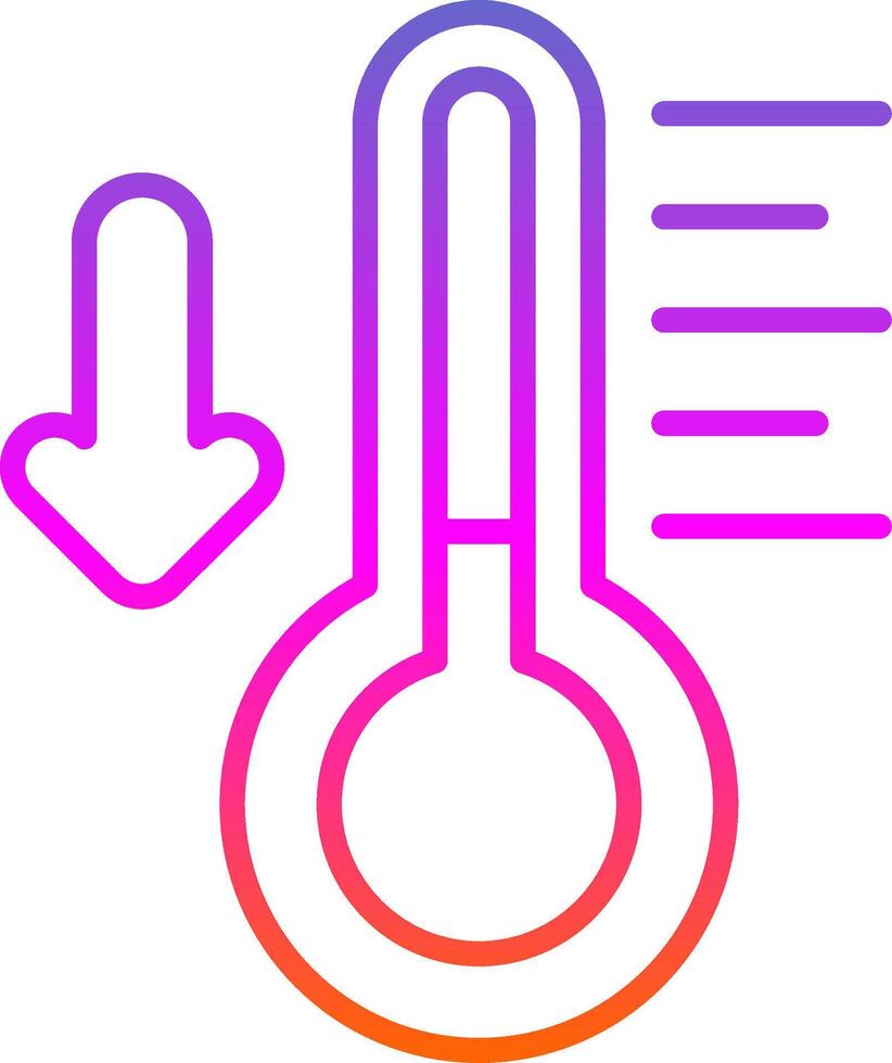 termómetro línea degradado icono diseño vector