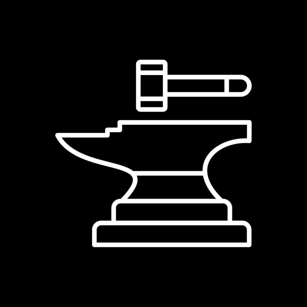 Anvil Line Inverted Icon Design vector