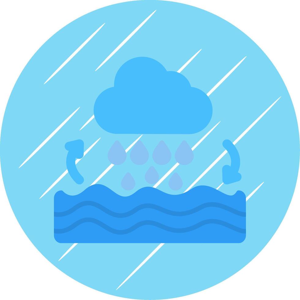 Water Cycle Flat Circle Icon Design vector