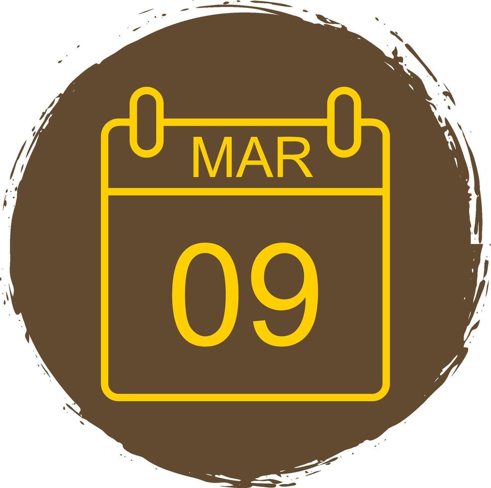 March Line Circle Sticker Icon vector