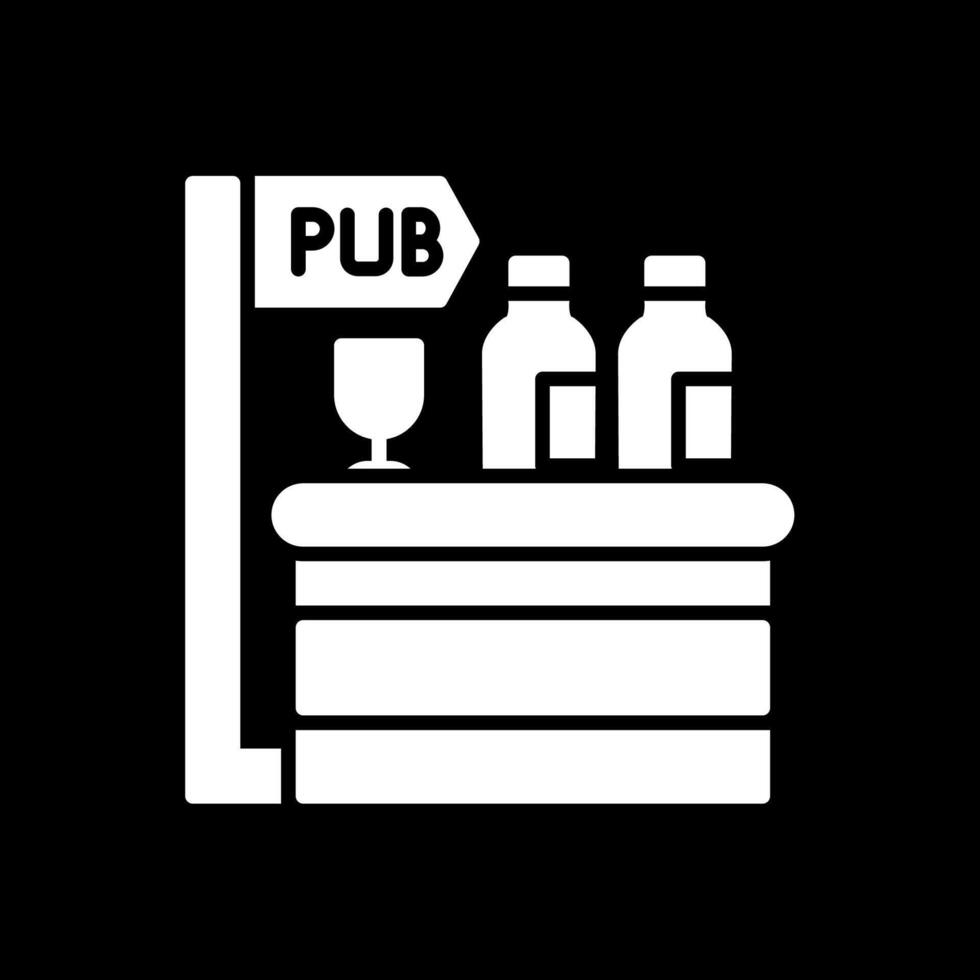 Pub Glyph Inverted Icon Design vector