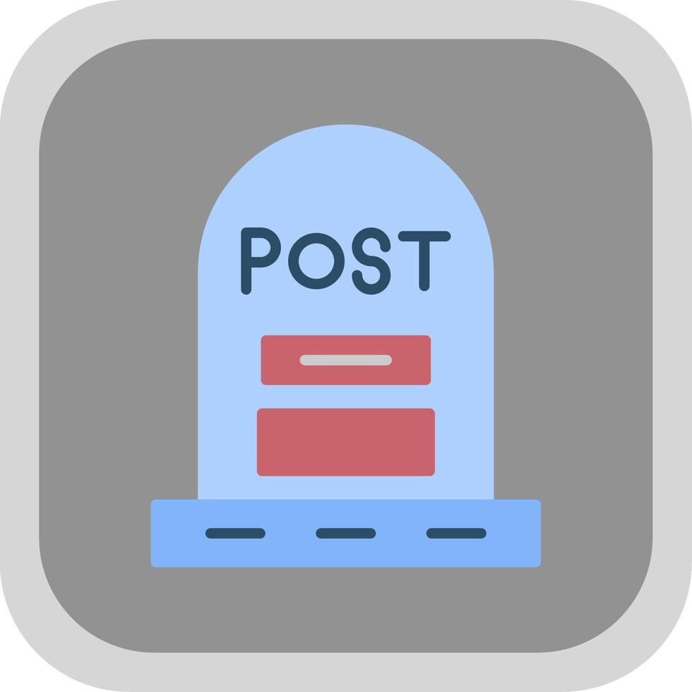 Post Flat round corner Icon Design vector