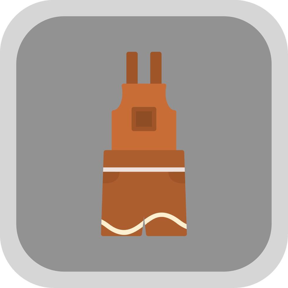Dungarees Flat round corner Icon Design vector