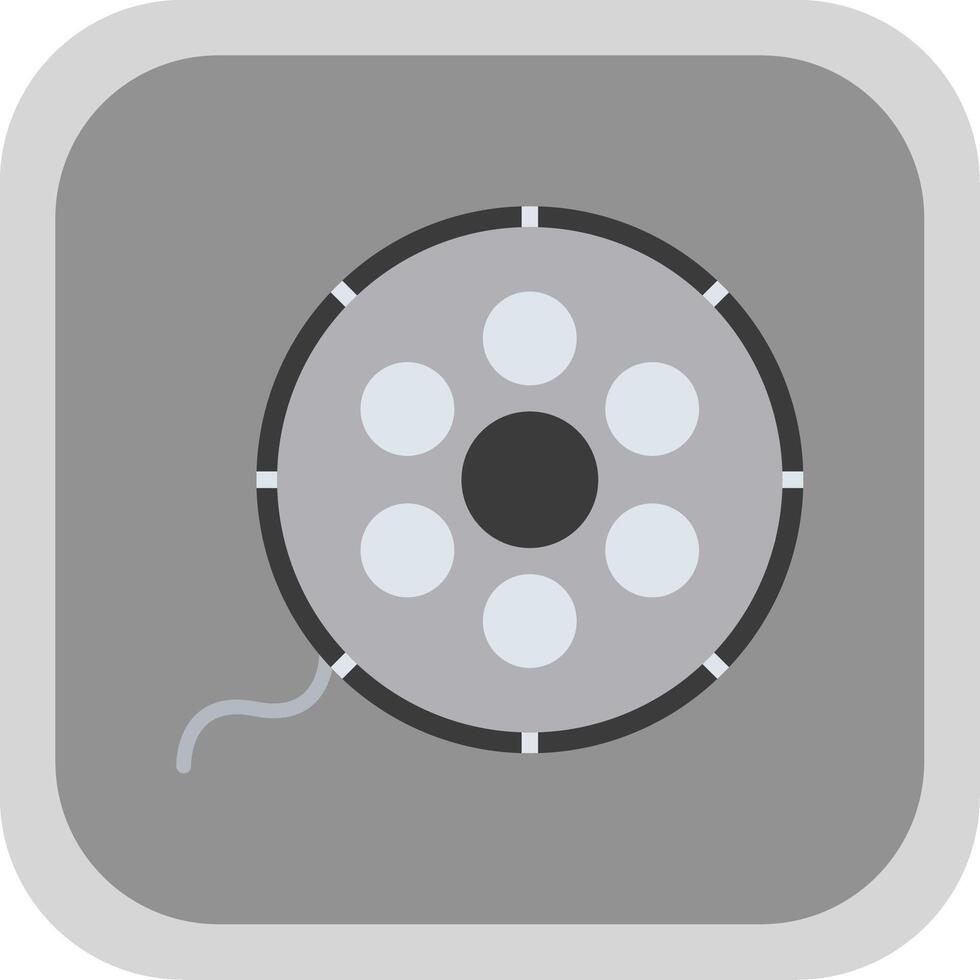 Film Reel Flat round corner Icon Design vector