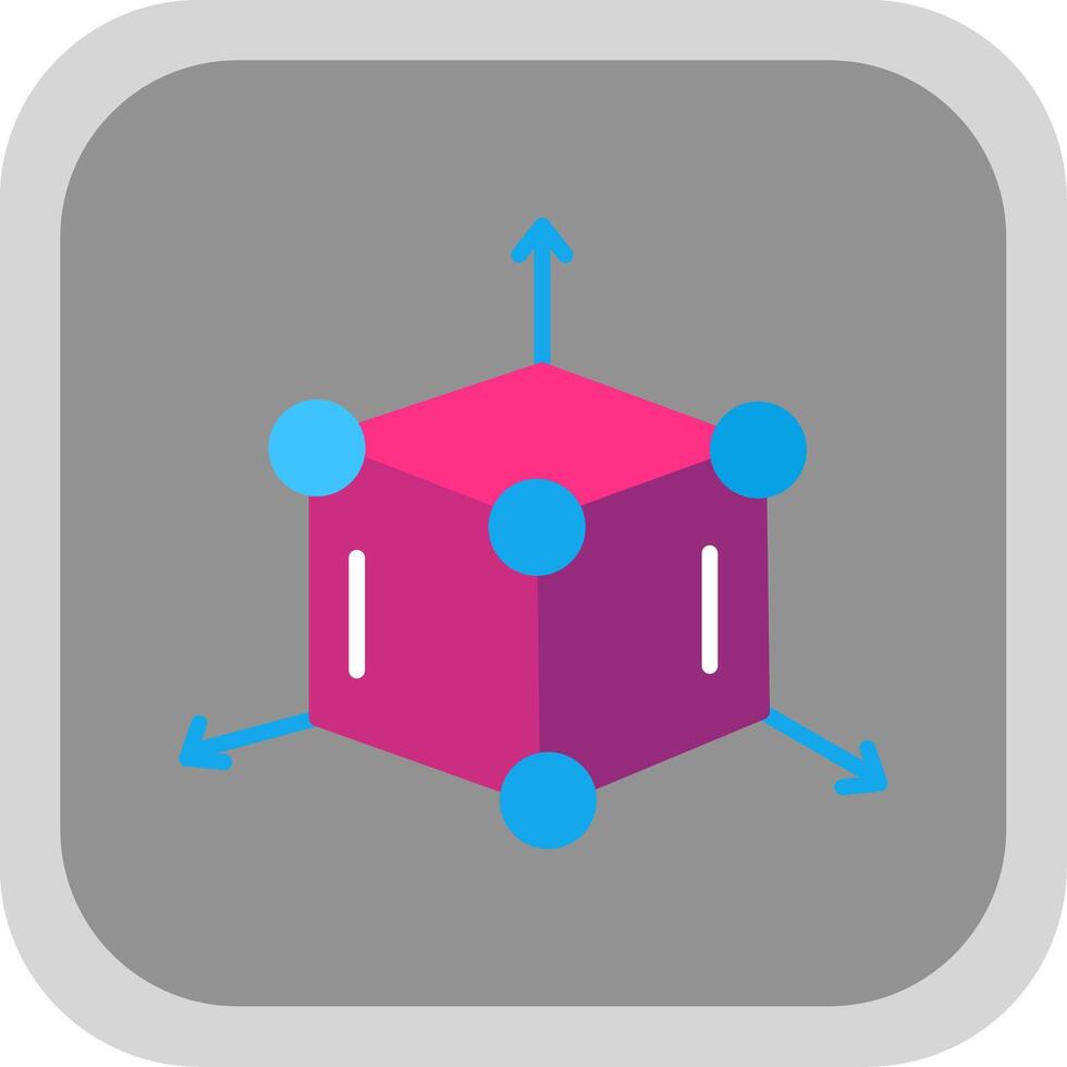 3d Modeling Flat round corner Icon Design vector