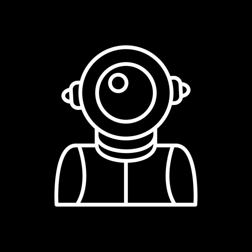 Astronaut Line Inverted Icon Design vector