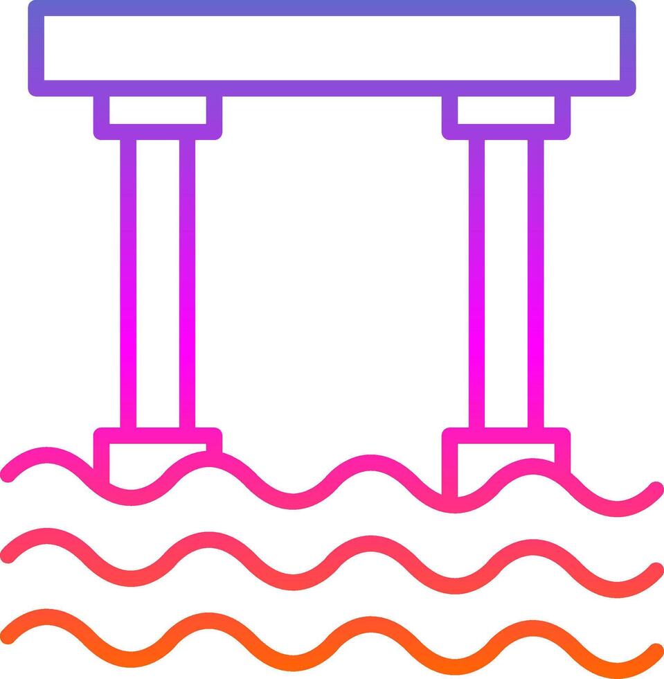 Bridge Line Circle Sticker Icon vector