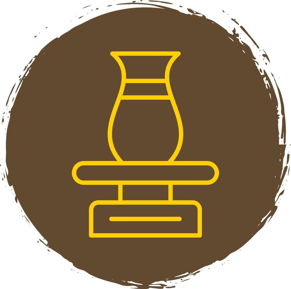 Ceramic Line Circle Sticker Icon vector