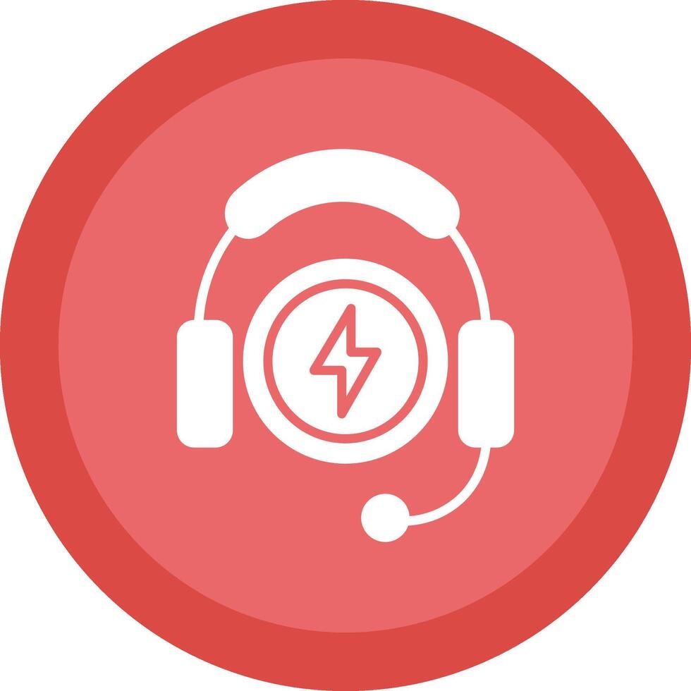 Headphones Glyph Due Circle Icon Design vector