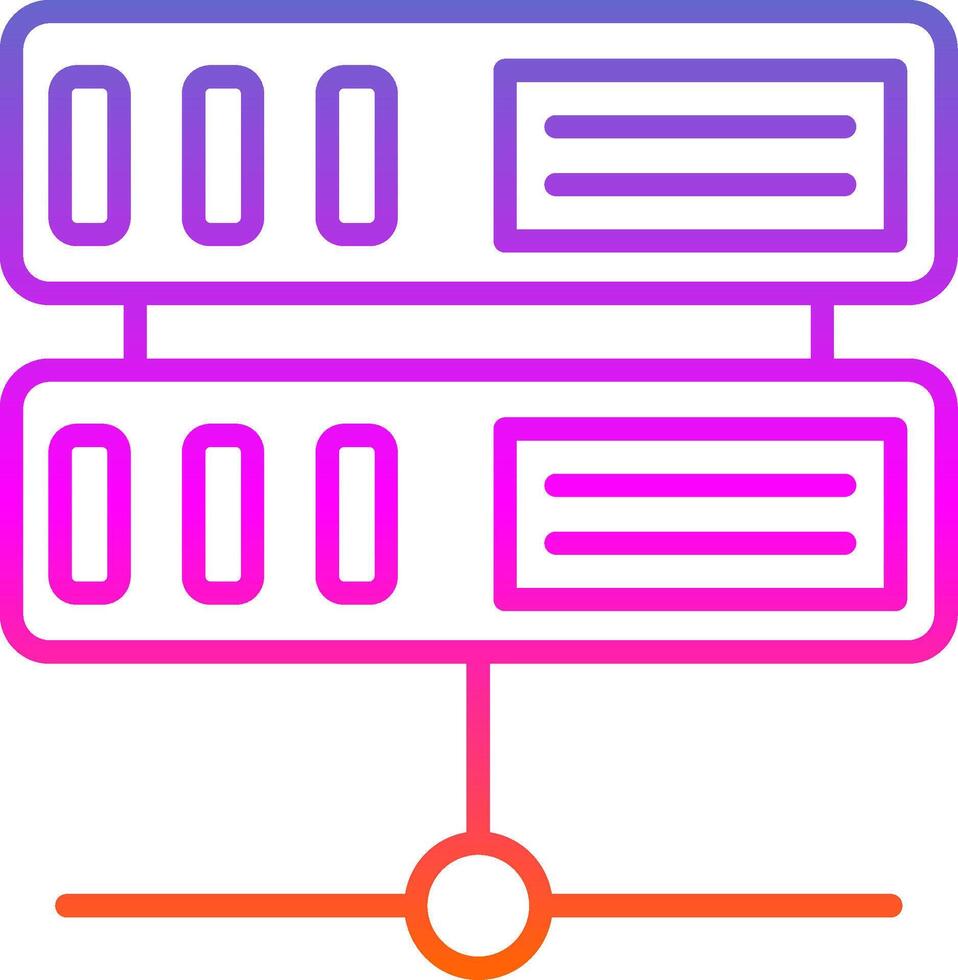 Server Line Gradient Icon Design vector