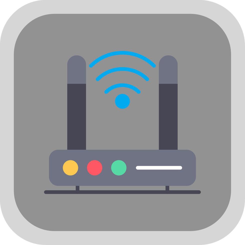 Wireless Modem Flat round corner Icon Design vector