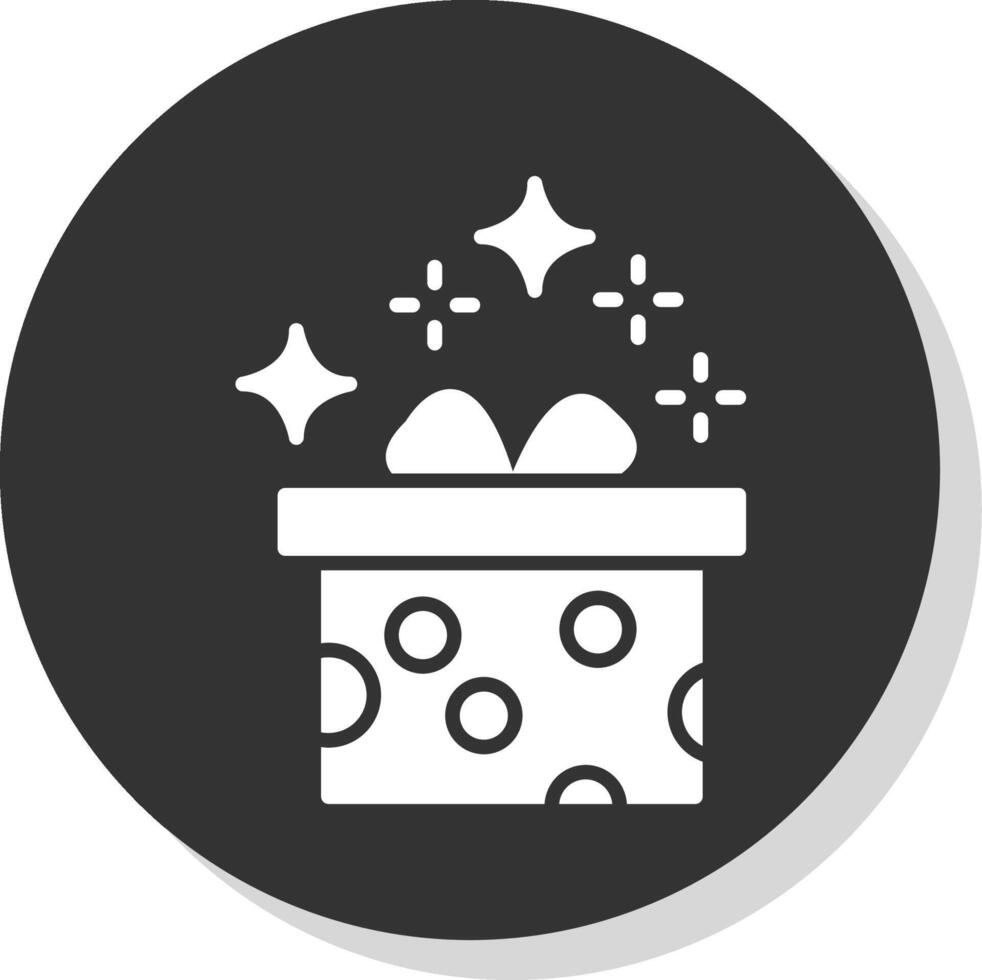 Gift Box Glyph Shadow Circle Icon Design vector
