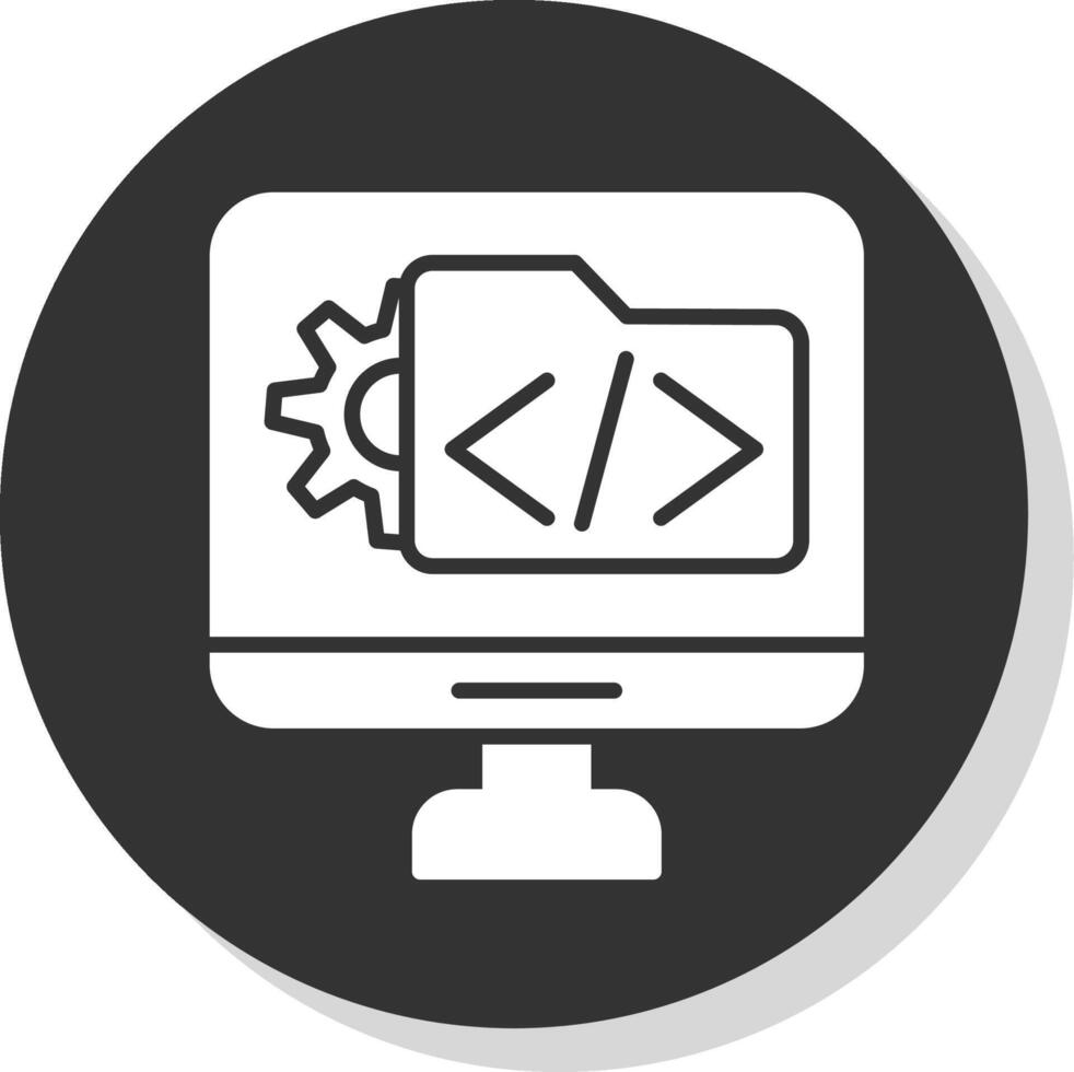 Software Development Glyph Shadow Circle Icon Design vector