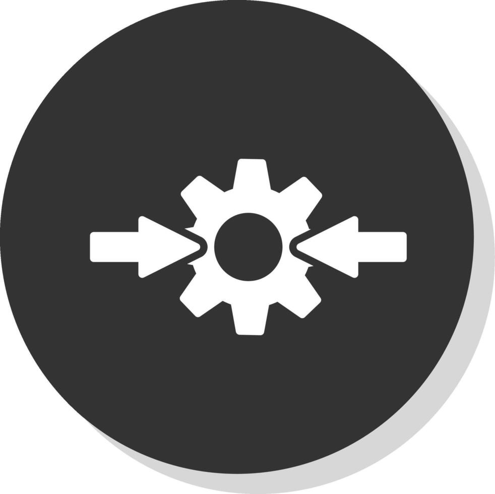 Integeation Glyph Shadow Circle Icon Design vector