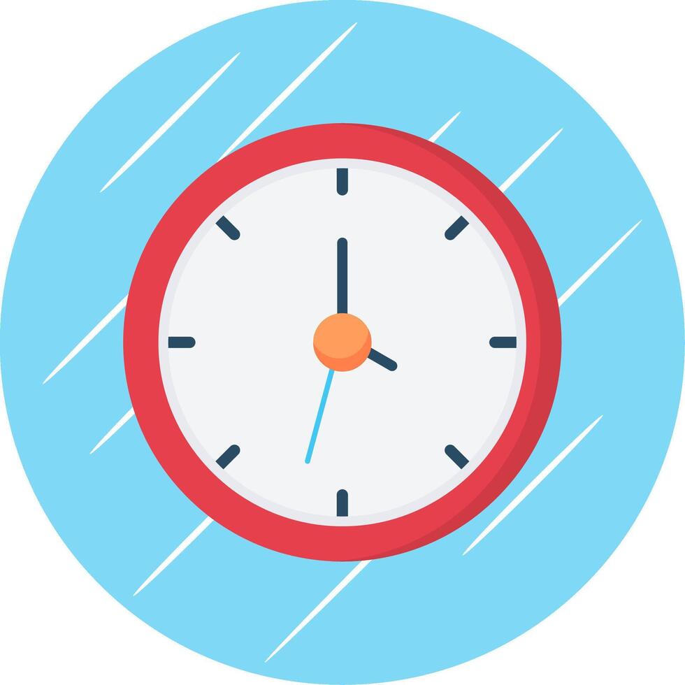 Clock Flat Circle Icon Design vector