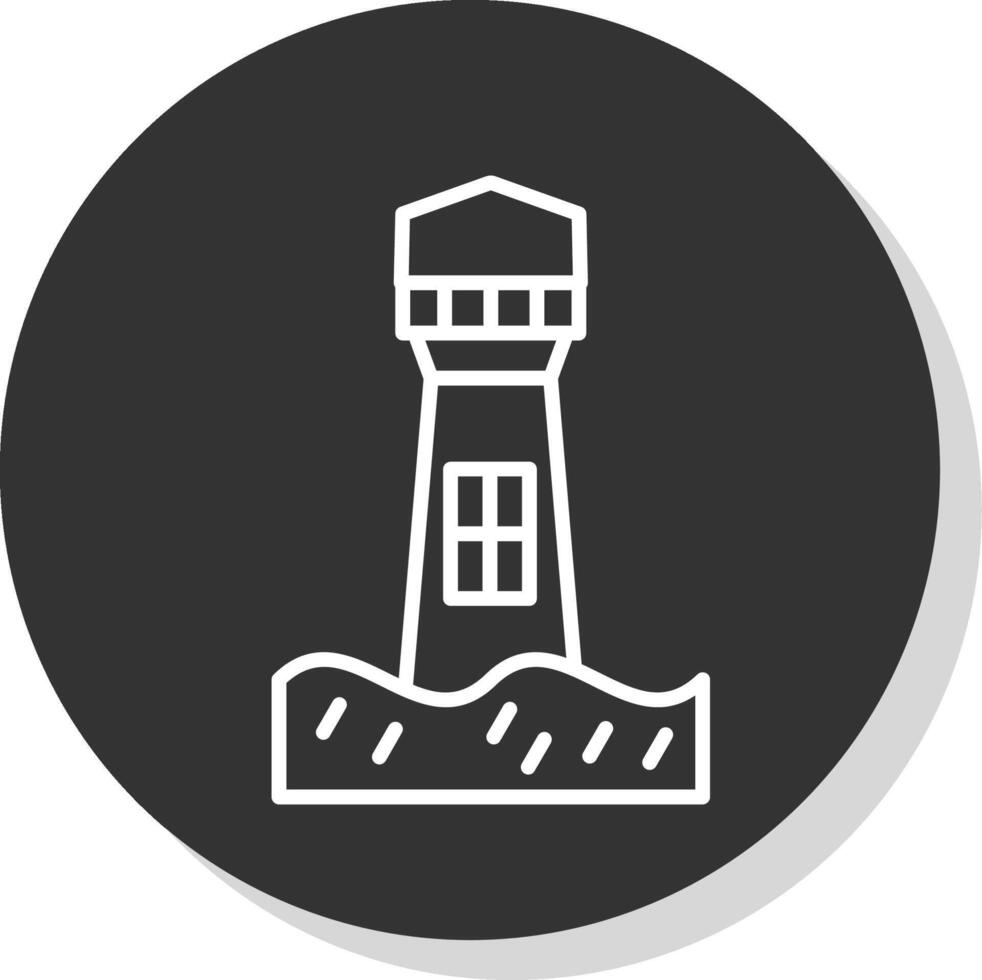 Lighthouse Glyph Due Circle Icon Design vector