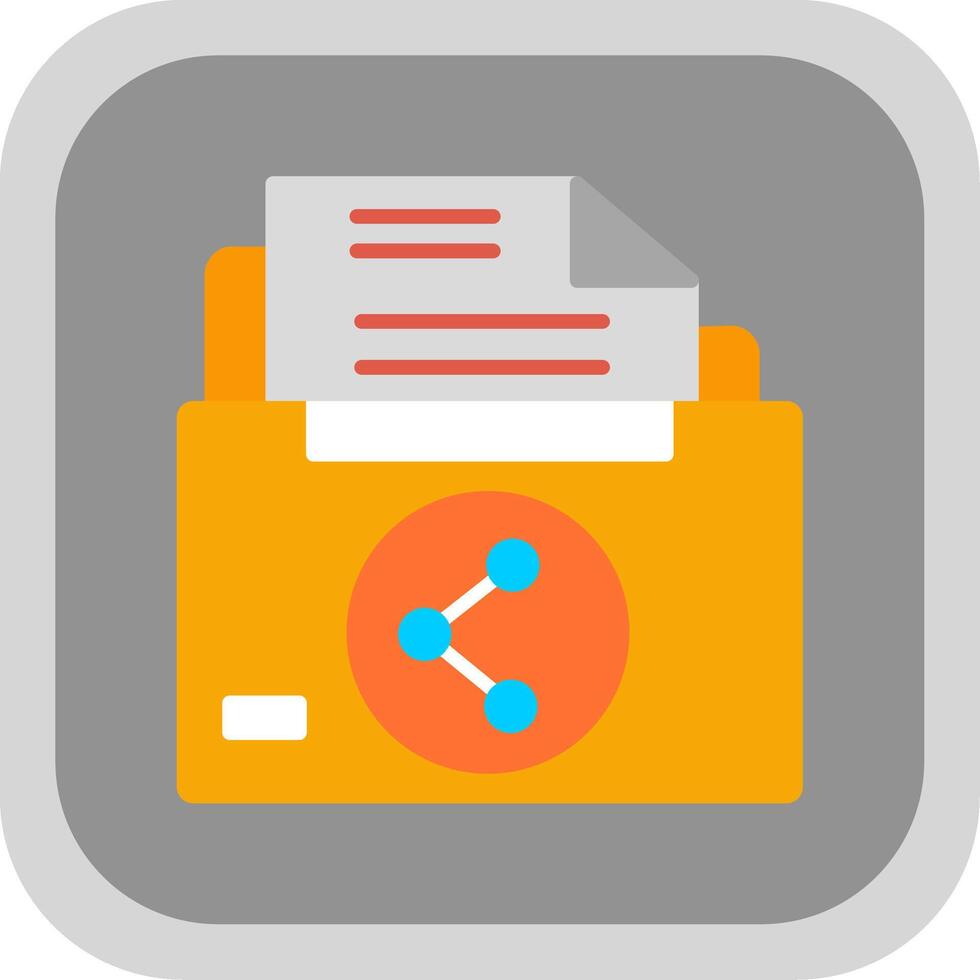 Sharing File Flat round corner Icon Design vector