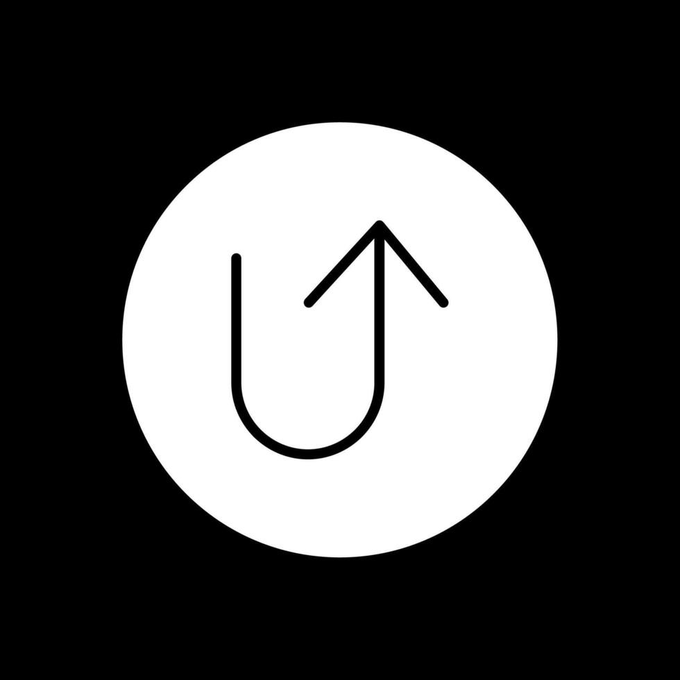 U Turn Glyph Inverted Icon Design vector