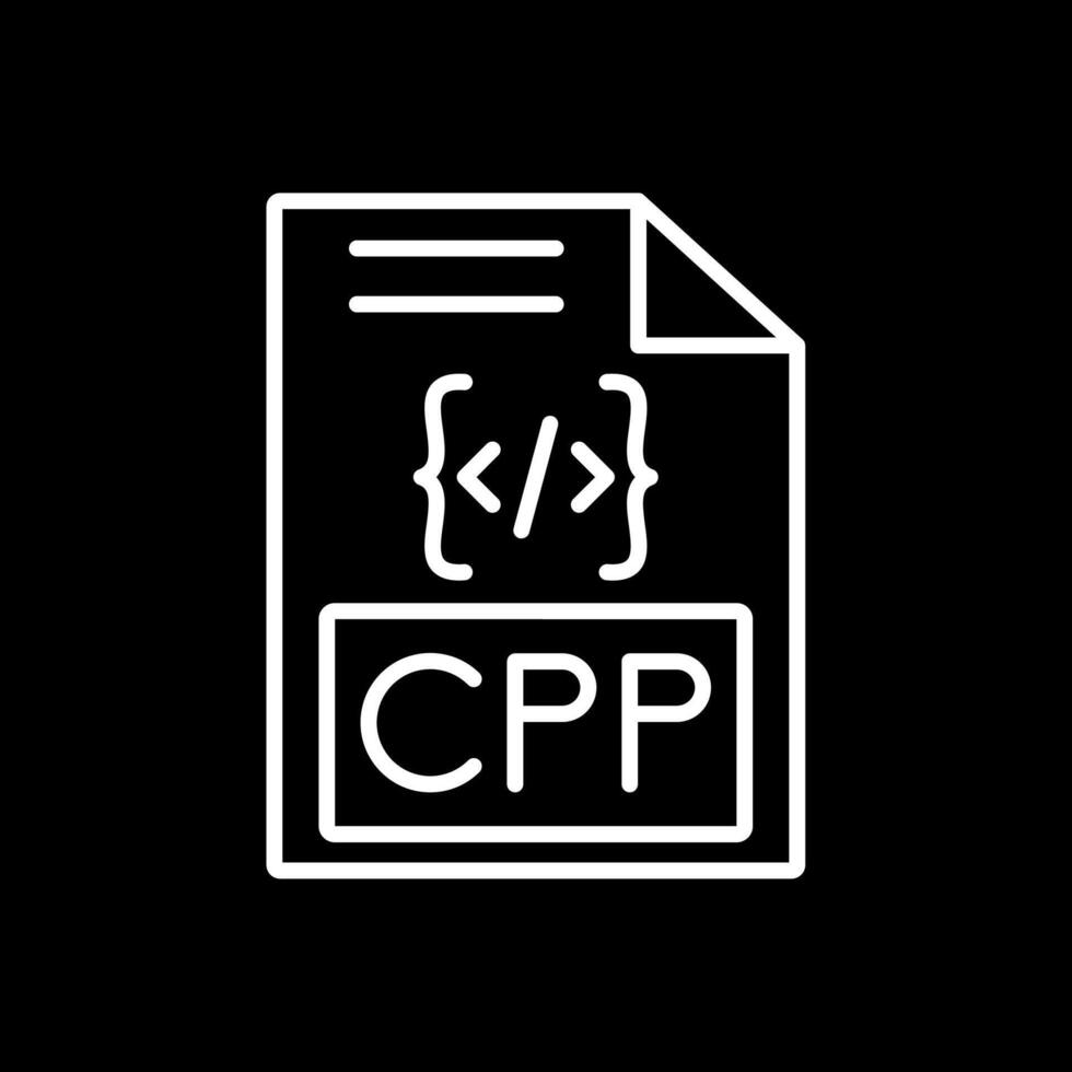 Cpp Line Inverted Icon Design vector