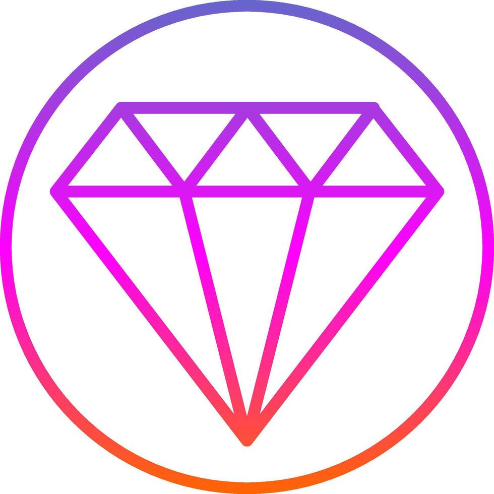 Diamond Line Gradient Icon Design vector