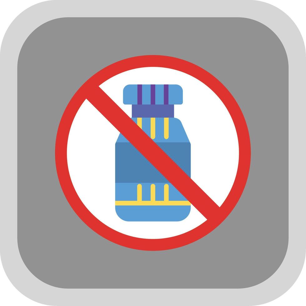 Prohibited Sign Flat round corner Icon Design vector