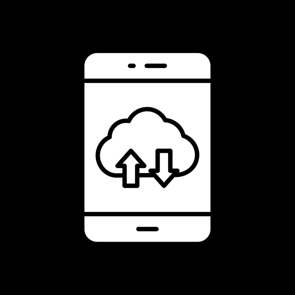 Smartphone Glyph Inverted Icon Design vector