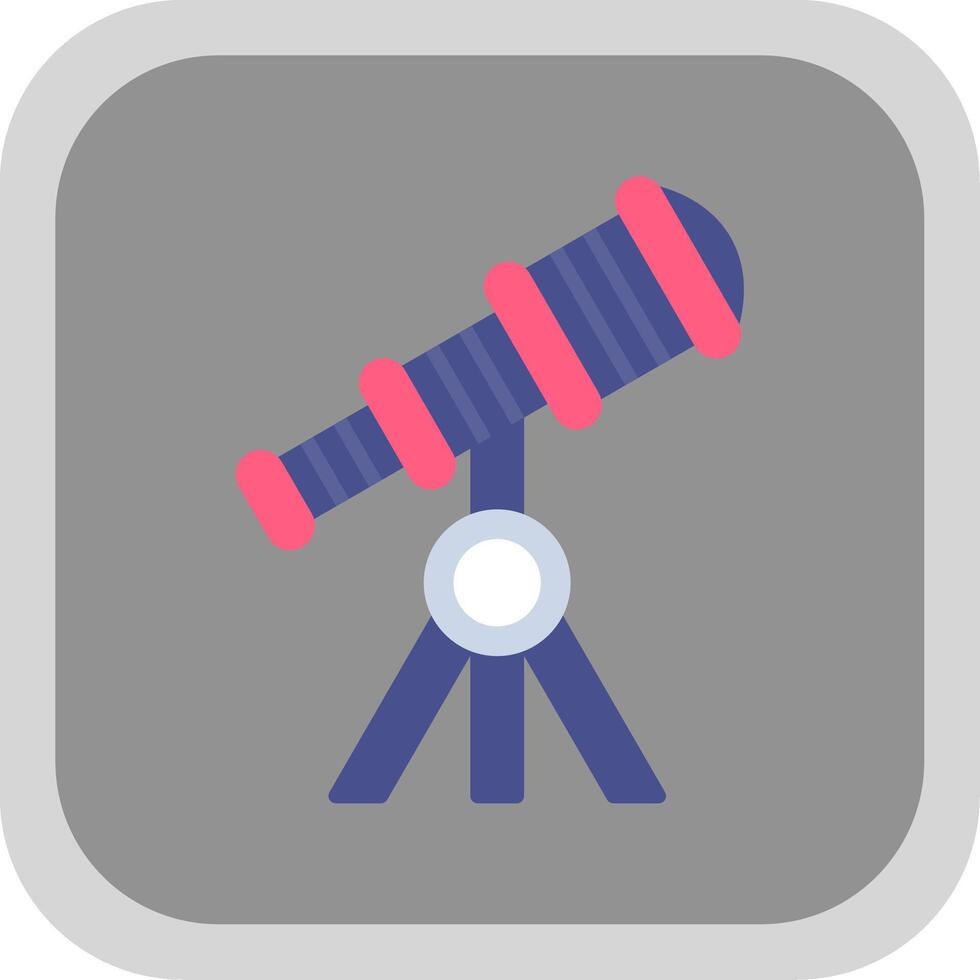 Telescope Flat round corner Icon Design vector