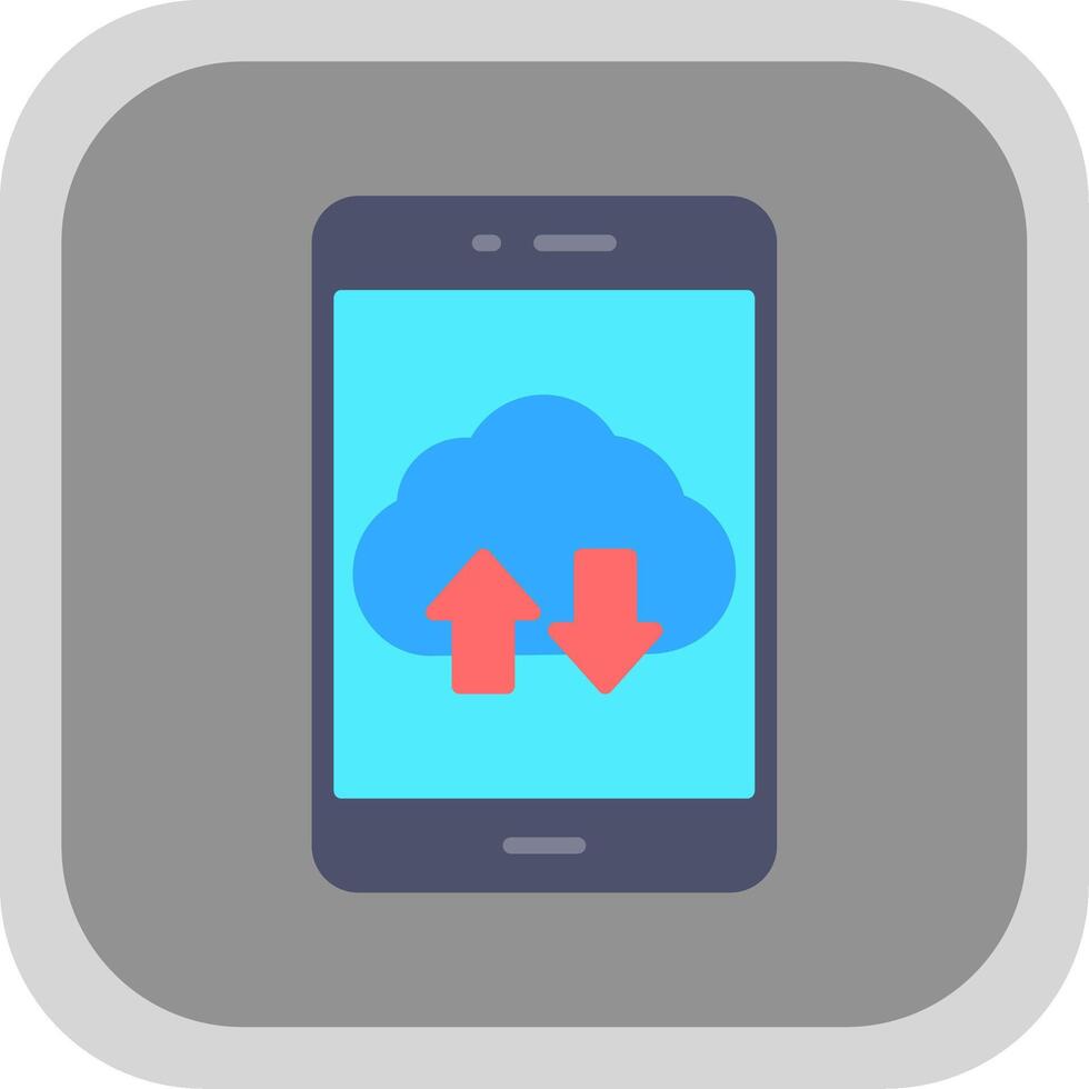 Smartphone Flat round corner Icon Design vector