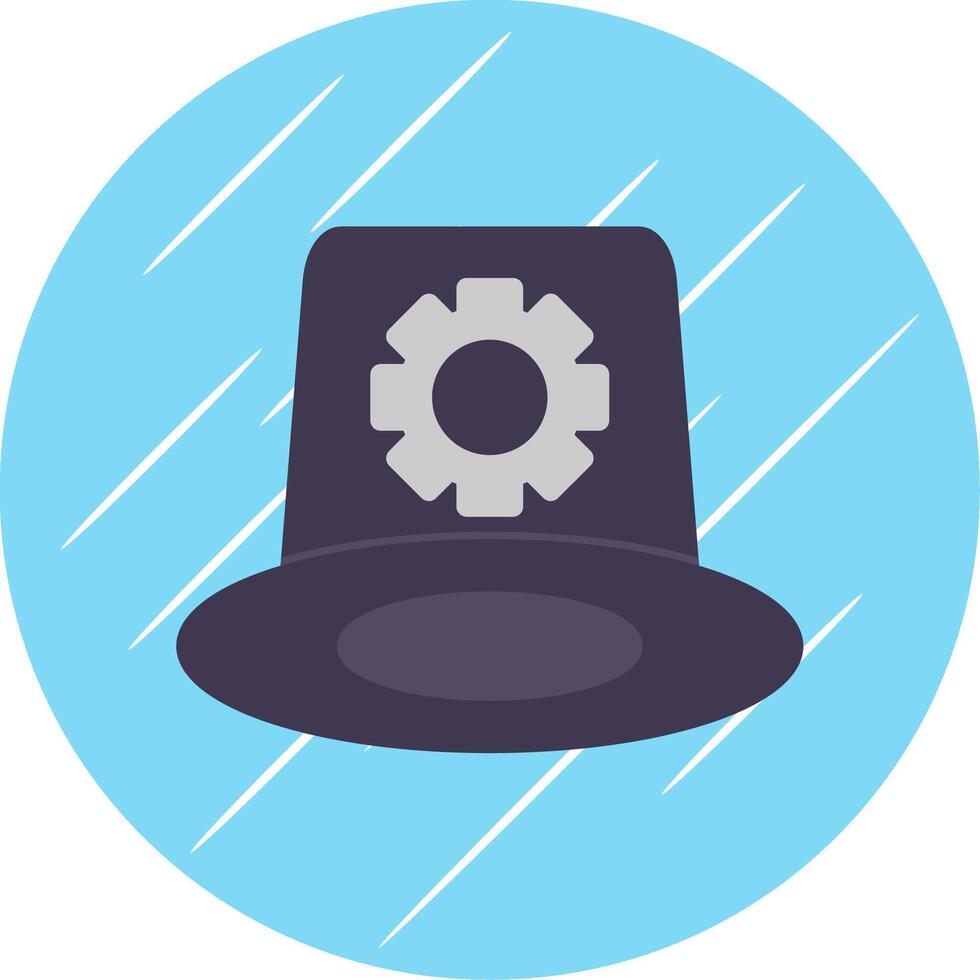 Whitehat Flat Circle Icon Design vector