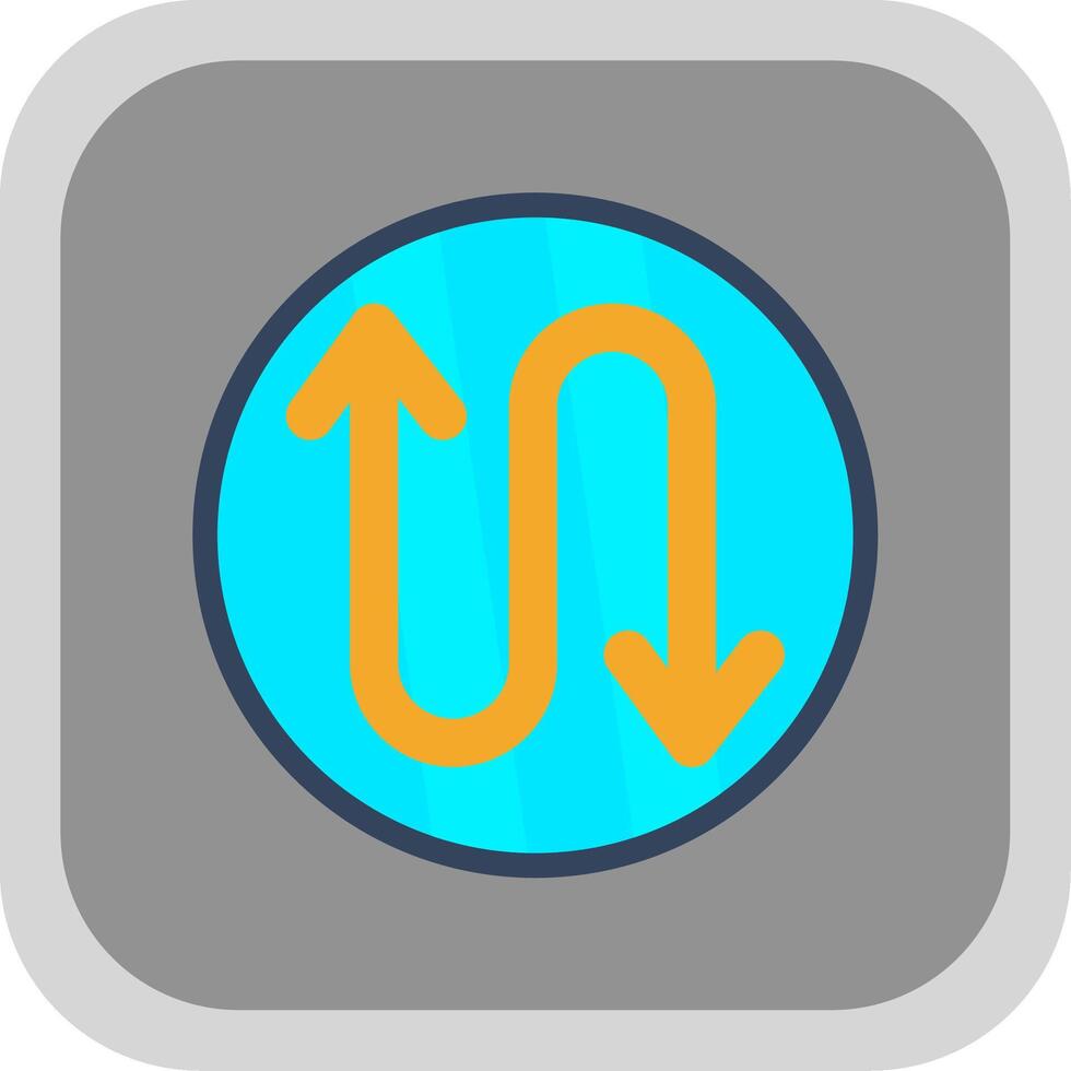Zigzag Arrow Flat round corner Icon Design vector