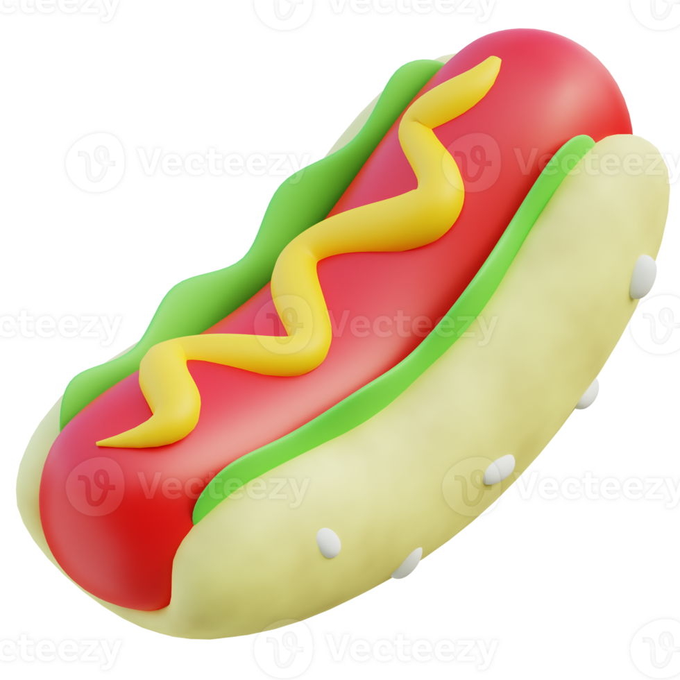 Hot Dog 3D Icon png