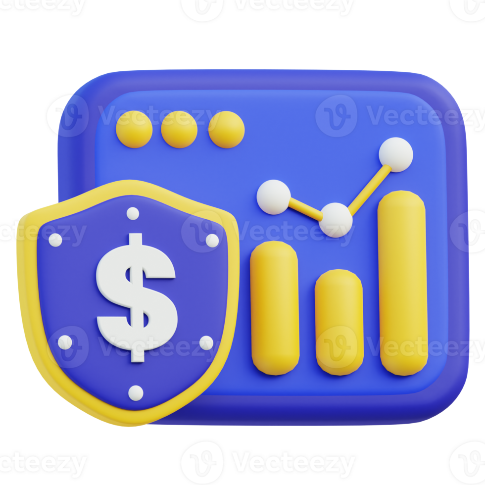 Stock Market Security 3d icon png