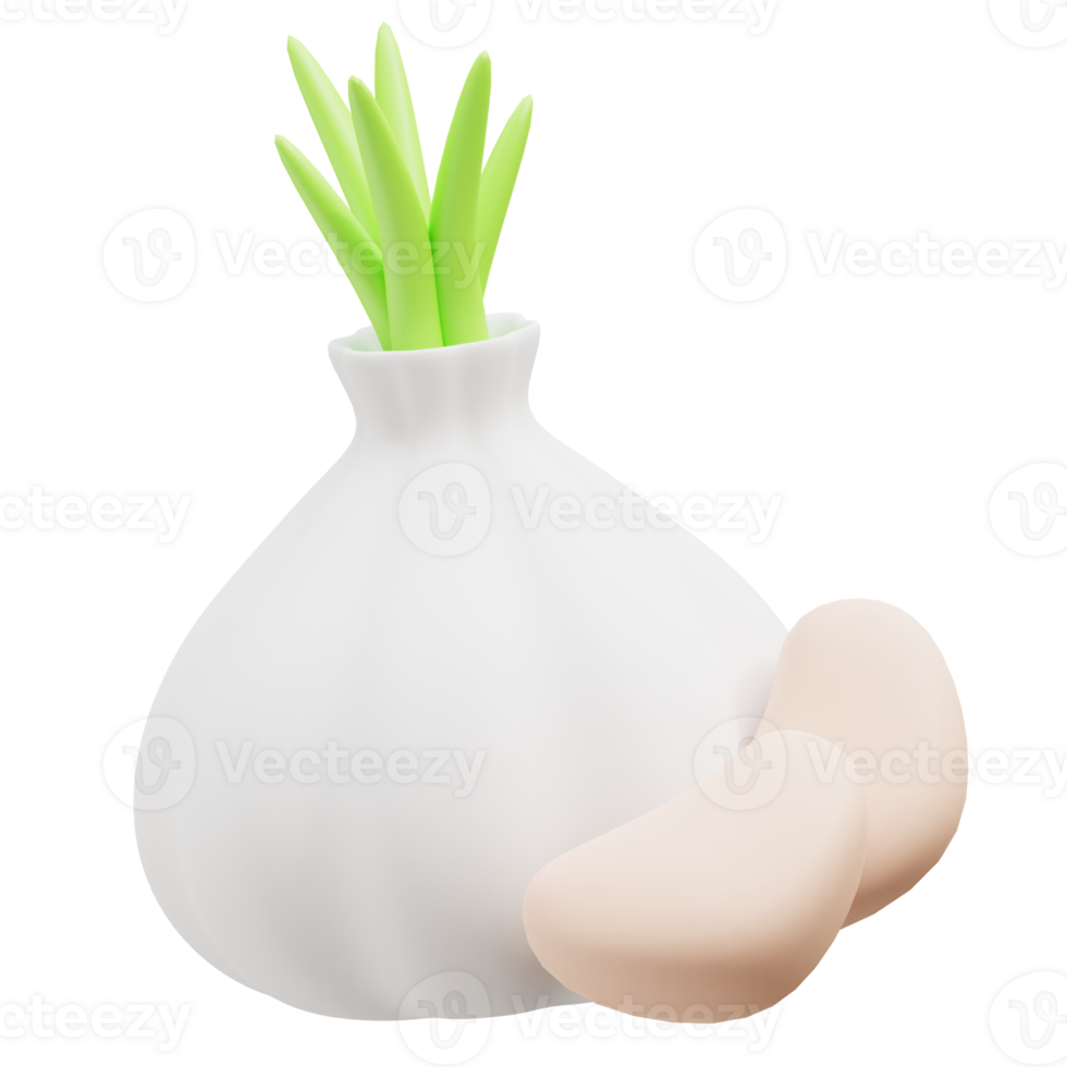 Garlic 3d icon png