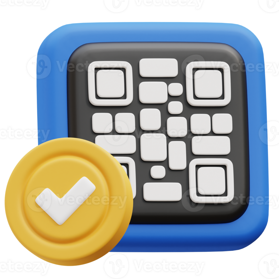 Check Barcode 3d icon png