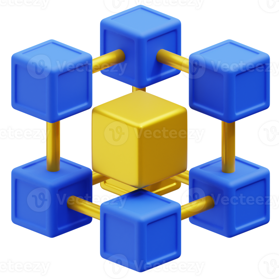 Blockchain 3d icon png