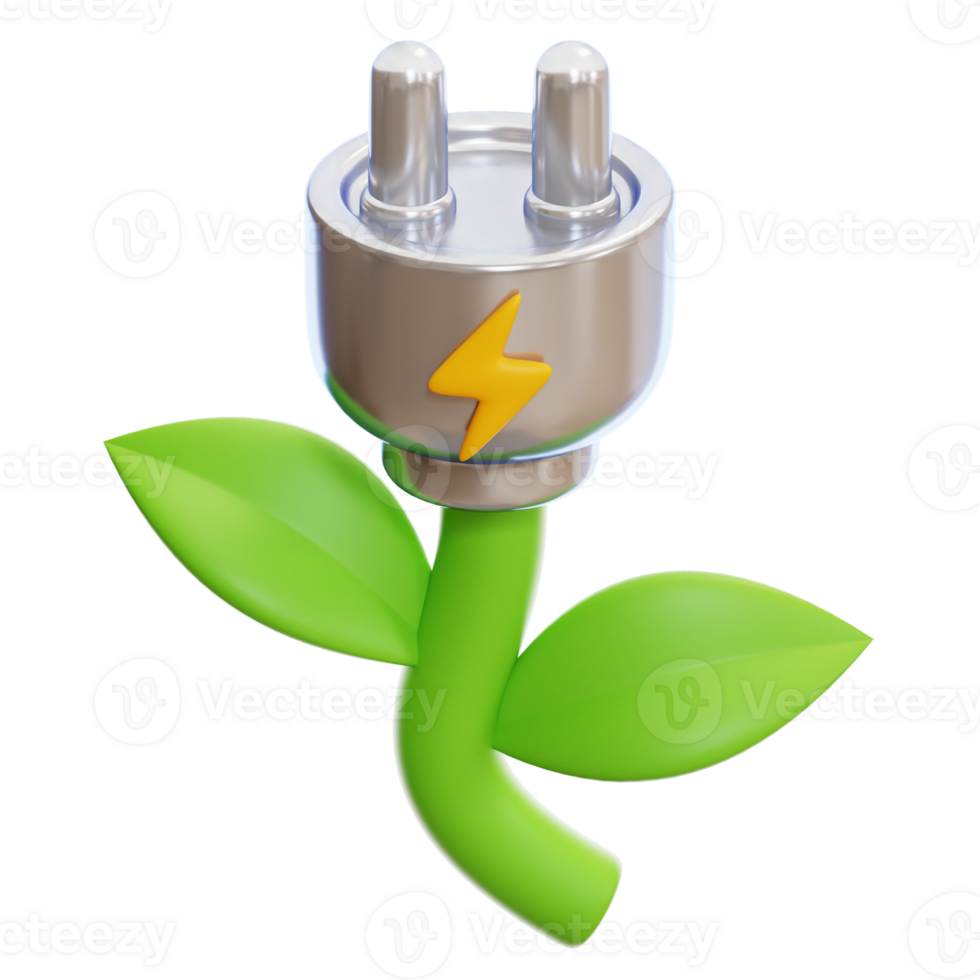 Green Electricity 3d icon png