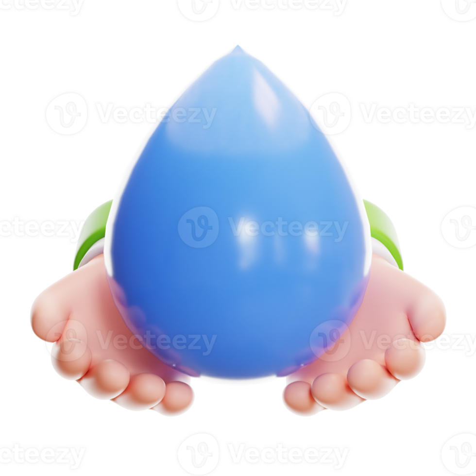 Save Water 3d icon png