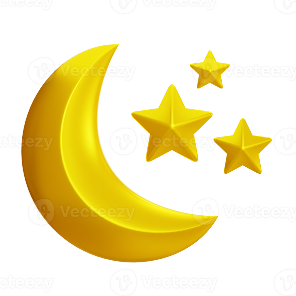 Crescent Moon 3d icon png