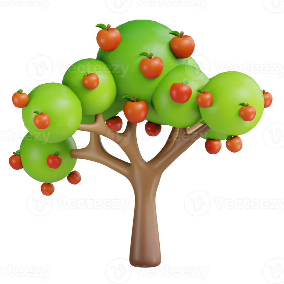 Pomme arbre 3d icône png