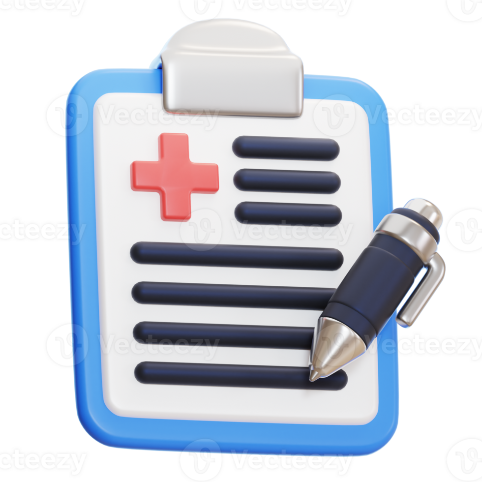 médico reporte 3d icono png