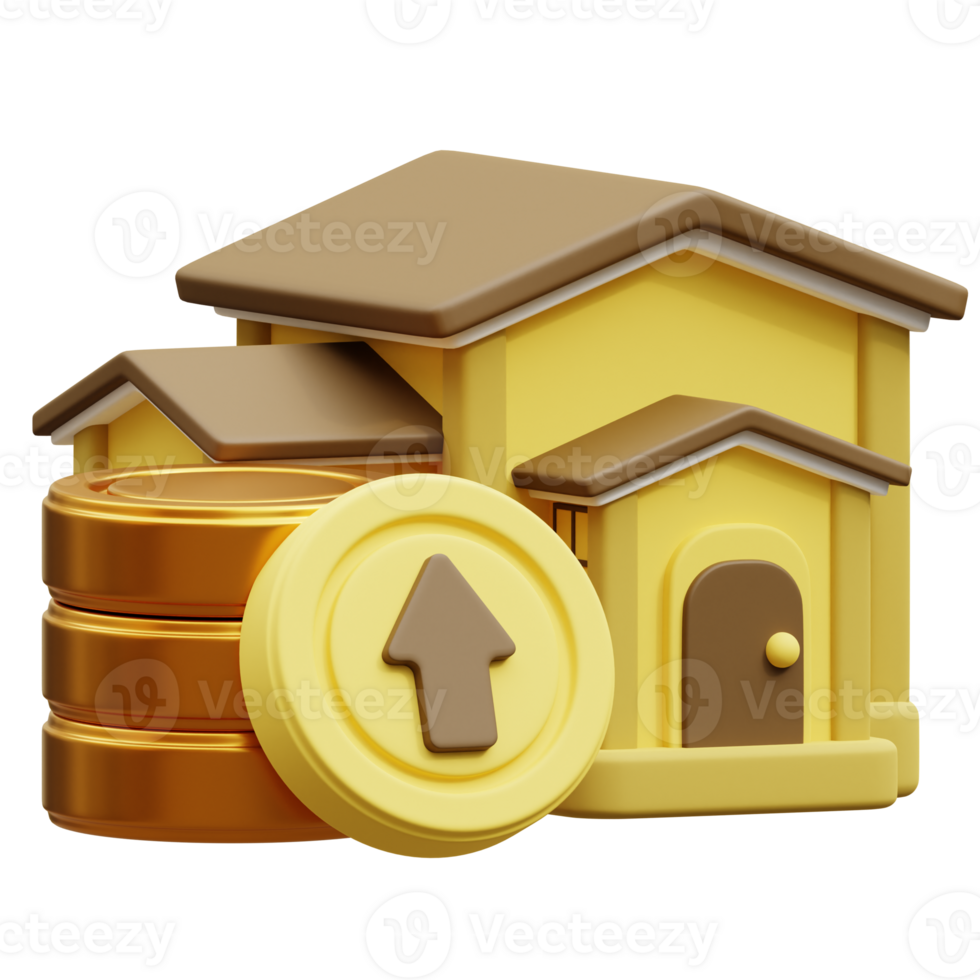 House Value Growth 3D Icon png