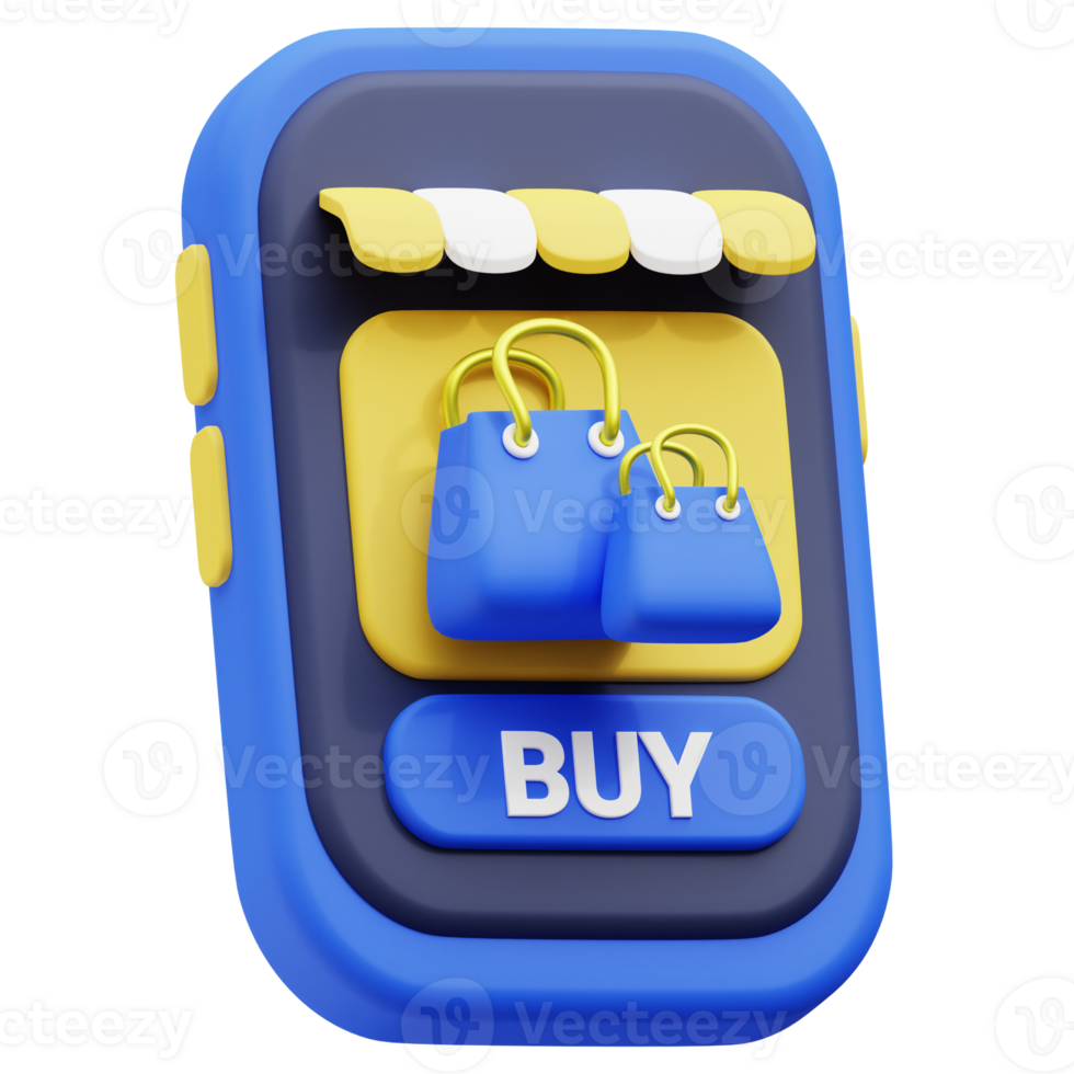 mobile shopping 3d icona png