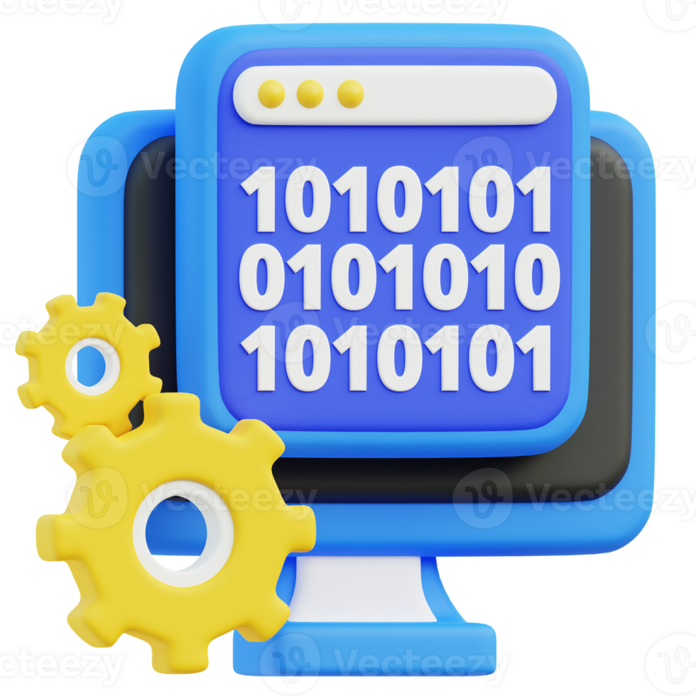 BInary Code 3D Icon 43987983 PNG