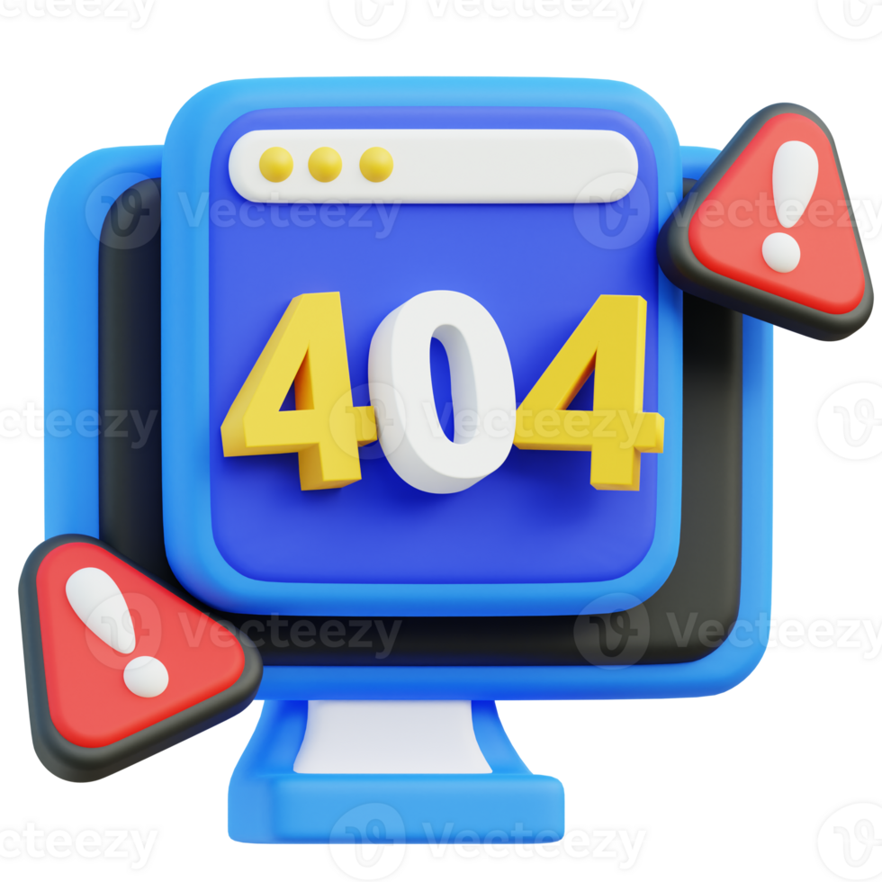 404 erro 3d ícone png