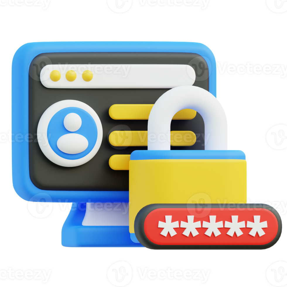 User Password 3D Icon png