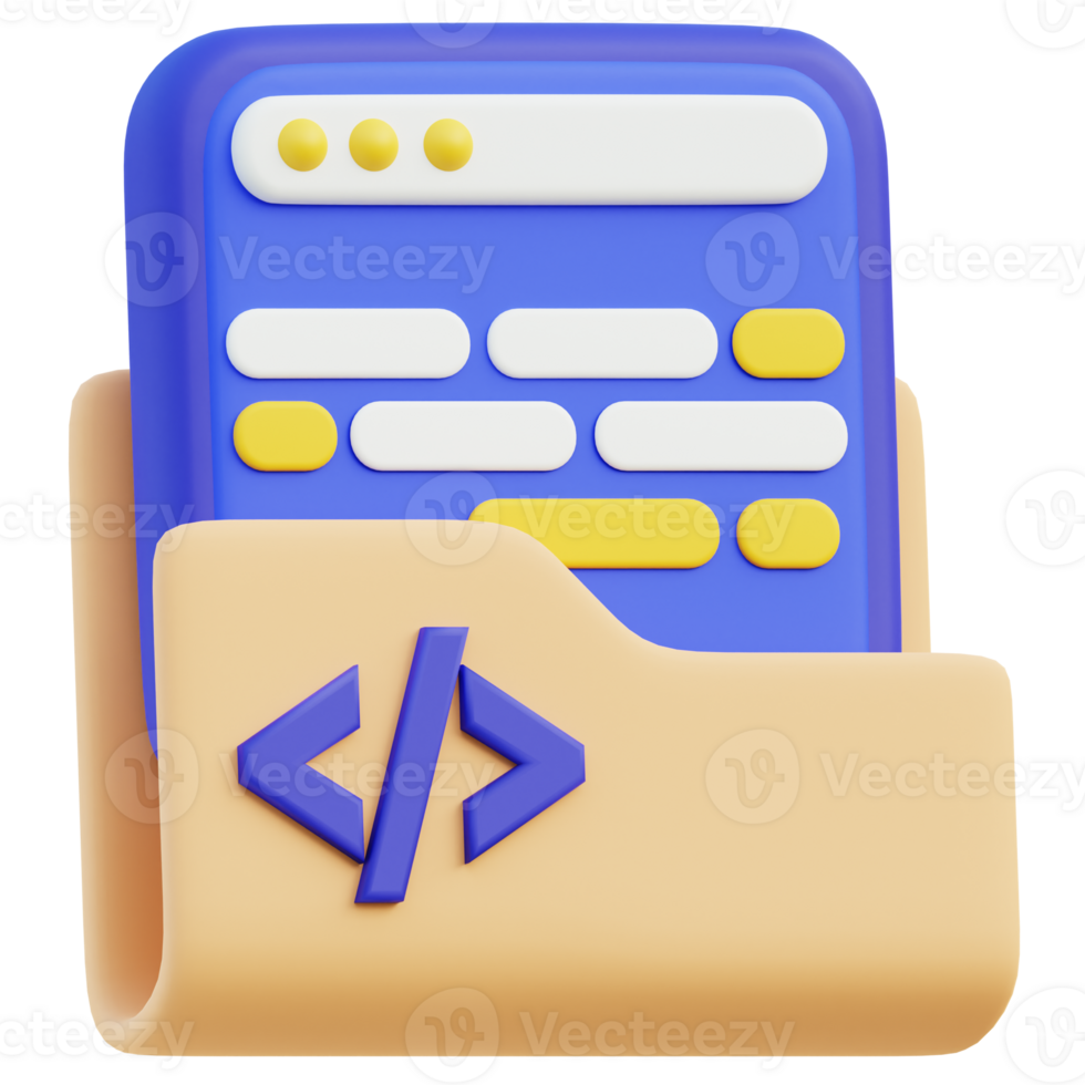 Coding Folder 3D Icon png