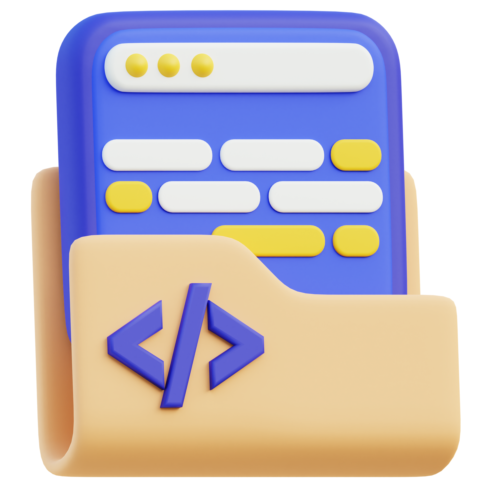 Coding Folder 3D Icon 43987998 PNG