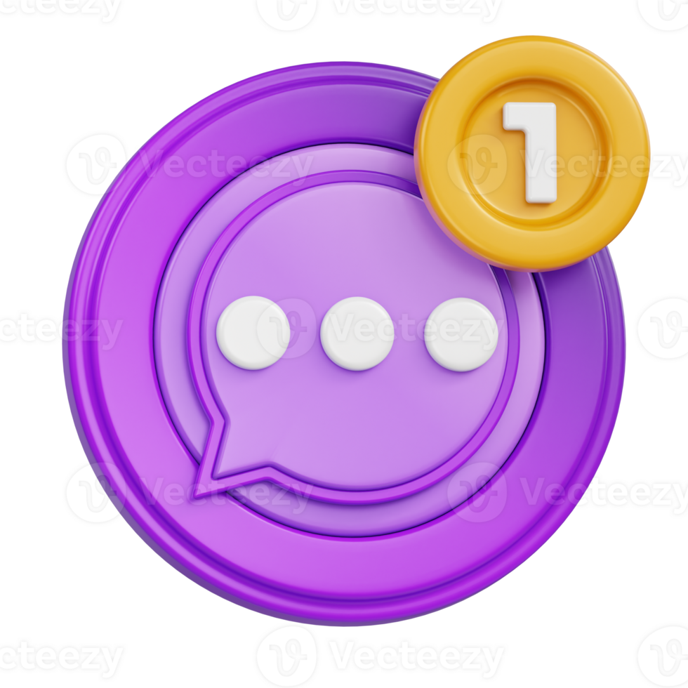 Message Notification 3D Icon png