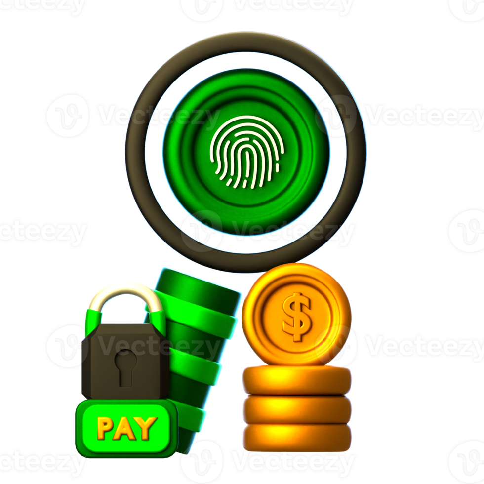 Payment Lock 3d Icon png